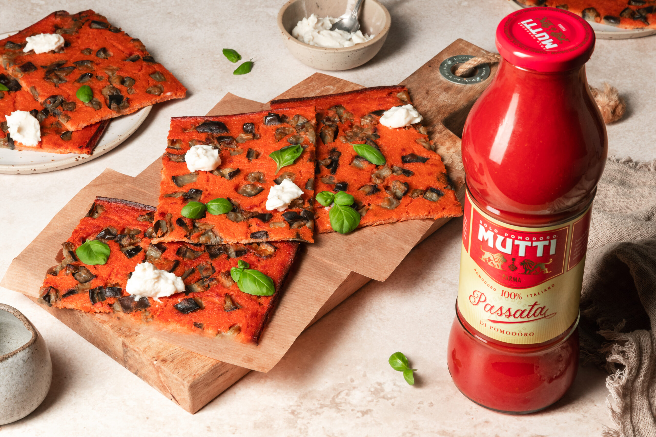 Tomato Farinata with Eggplants