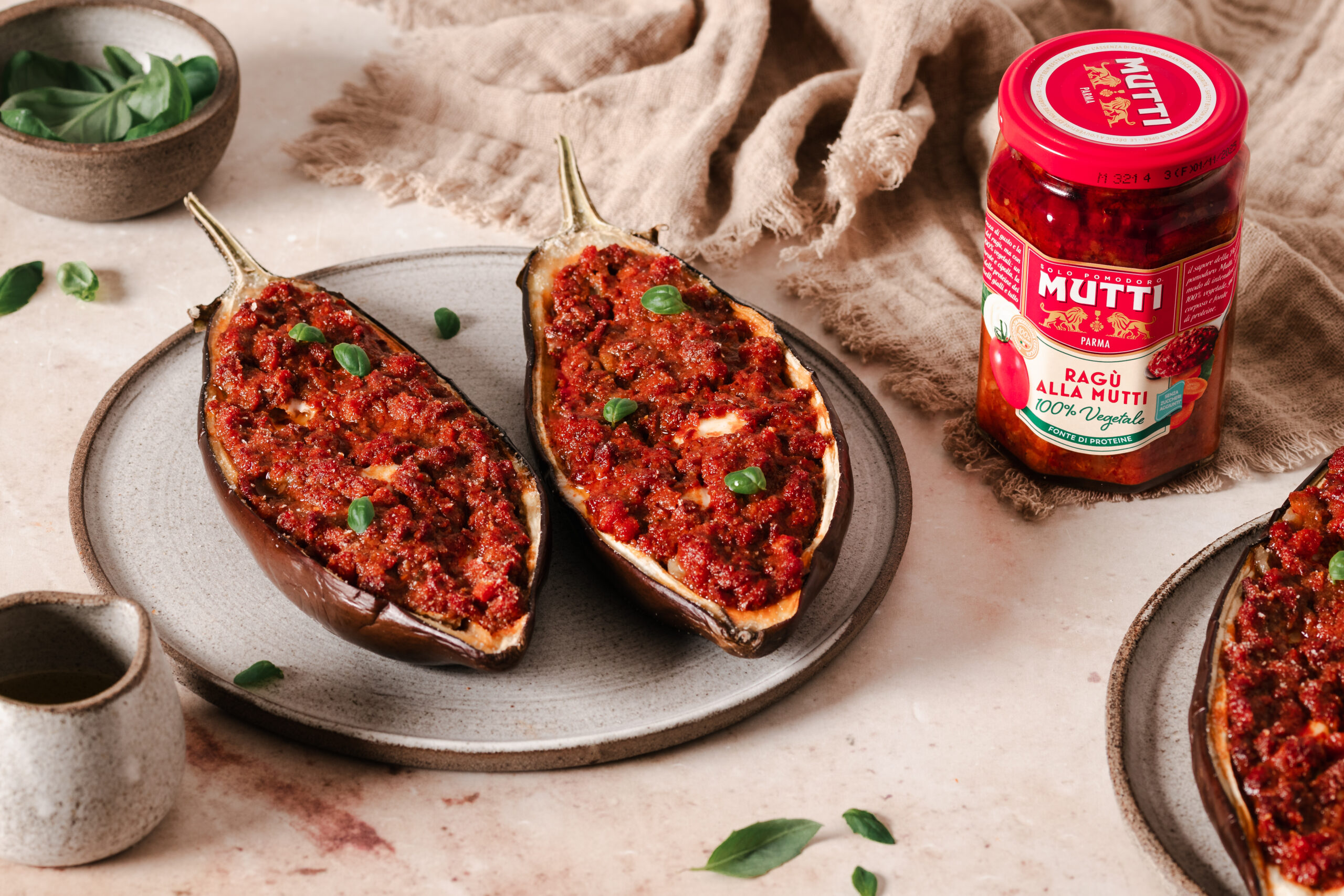 Eggplant Boats with Vegan Bolognese