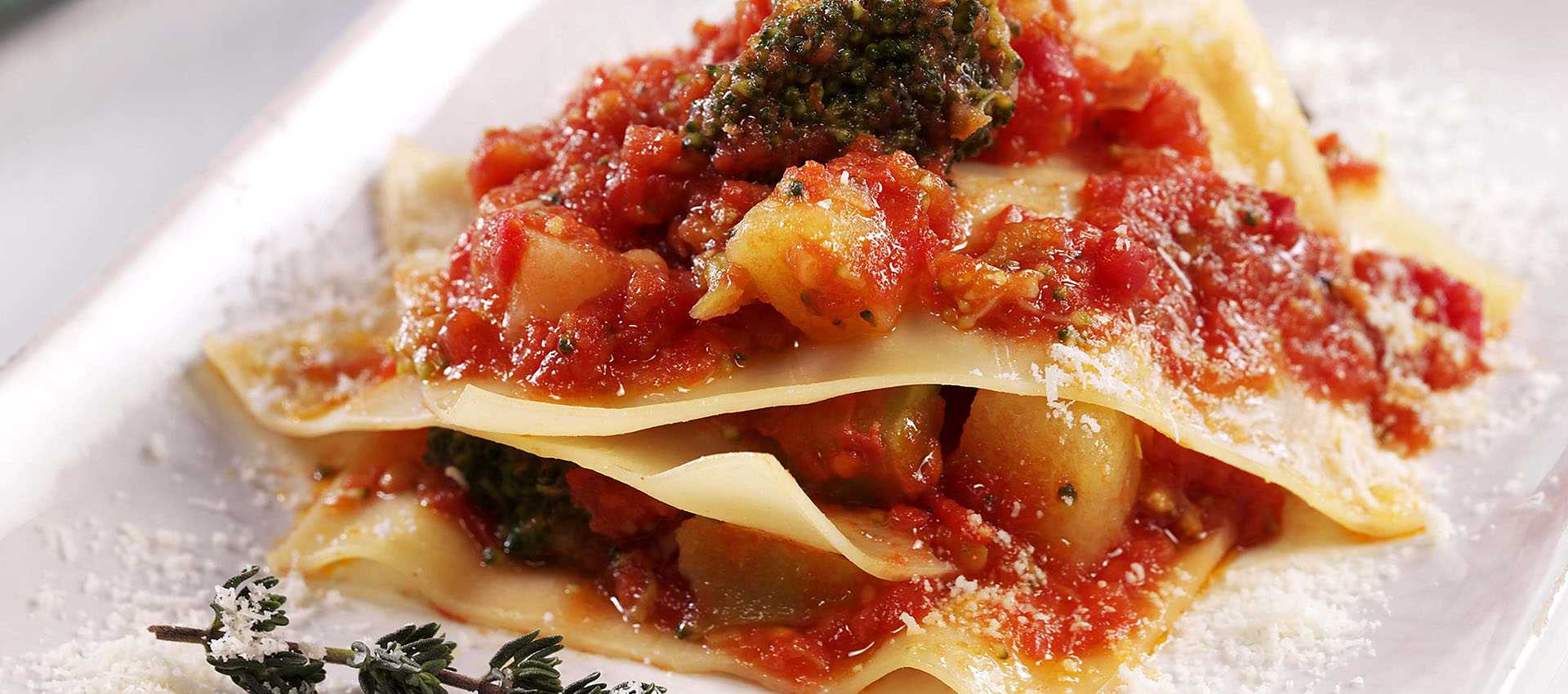 Lasagne med kartofler og broccoli