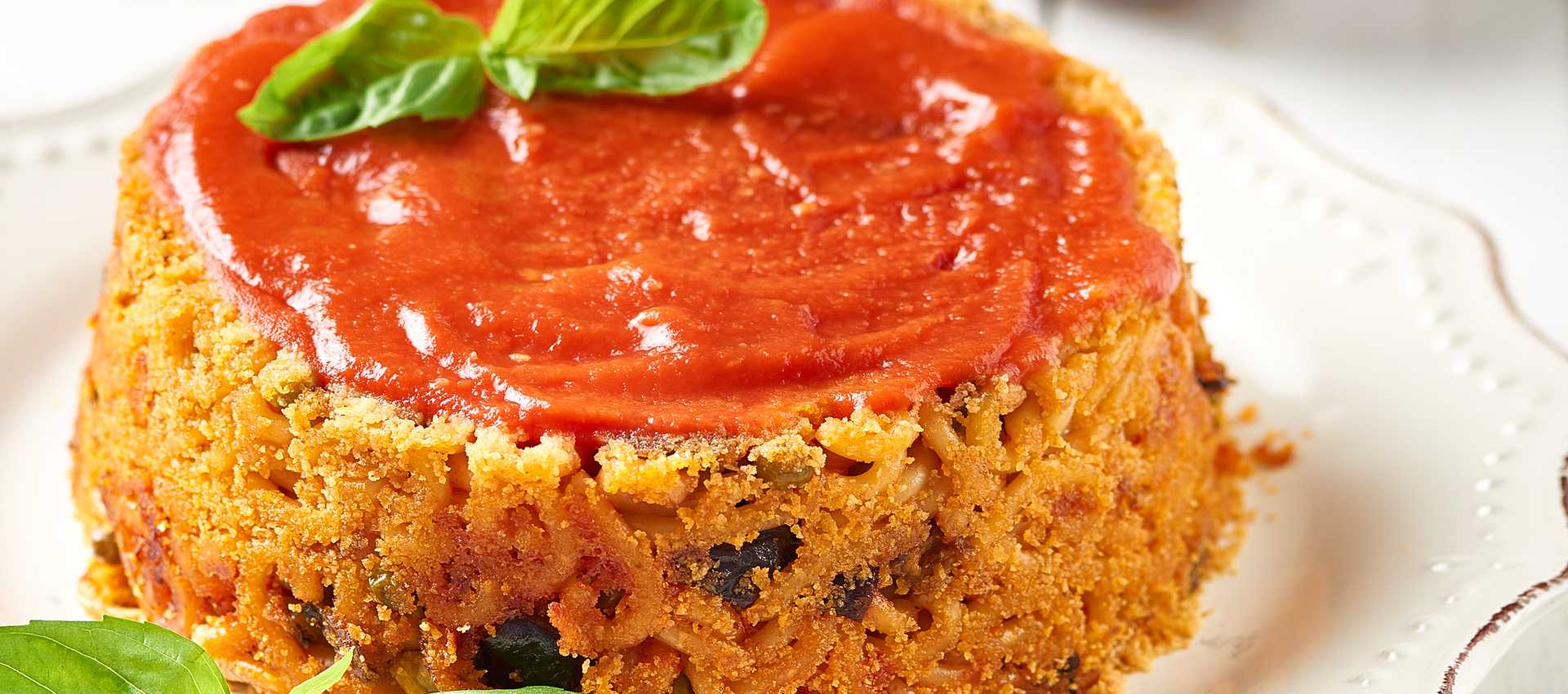 Timbale med pasta og tomatpuré