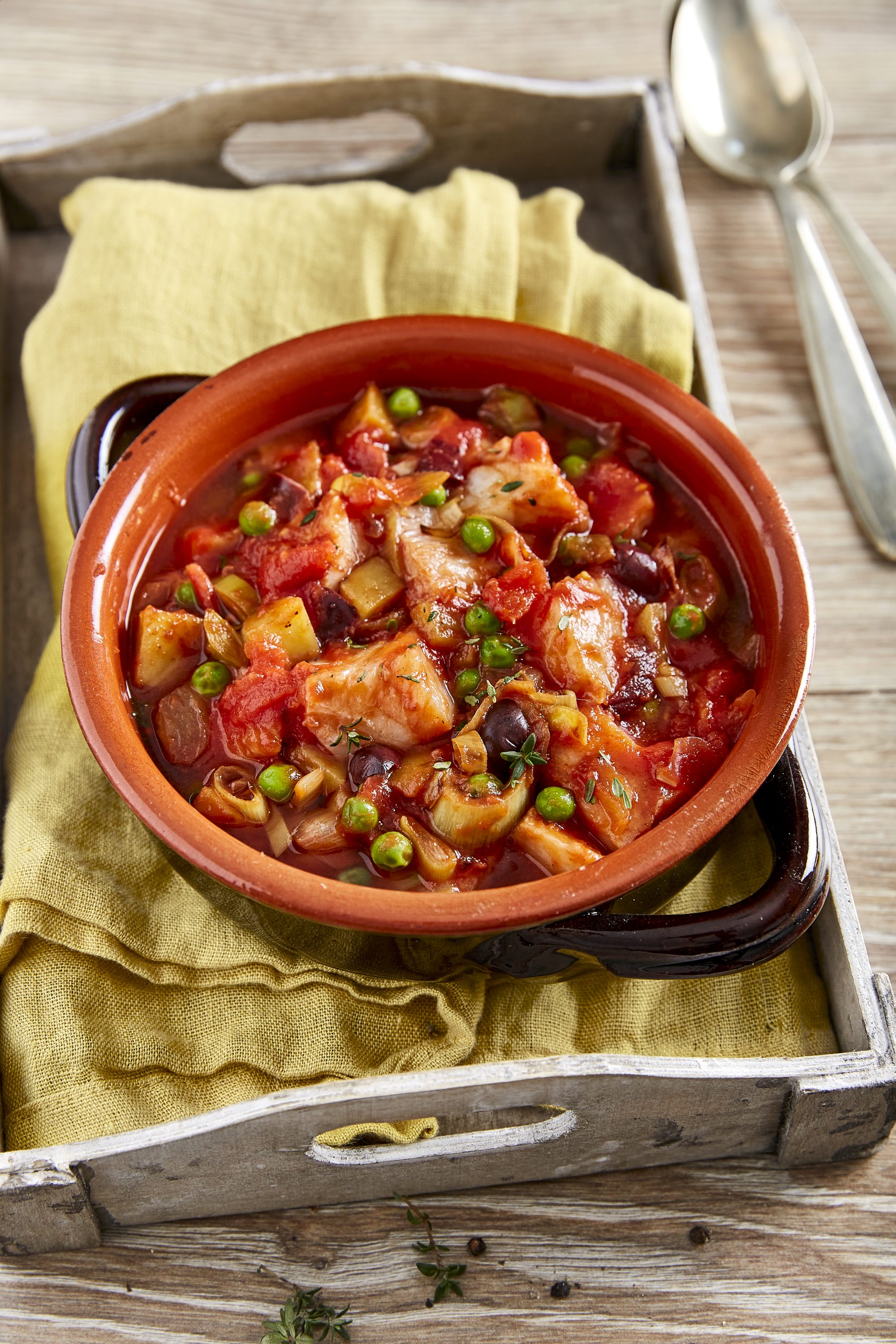 Torskegryte med finhakkede tomater