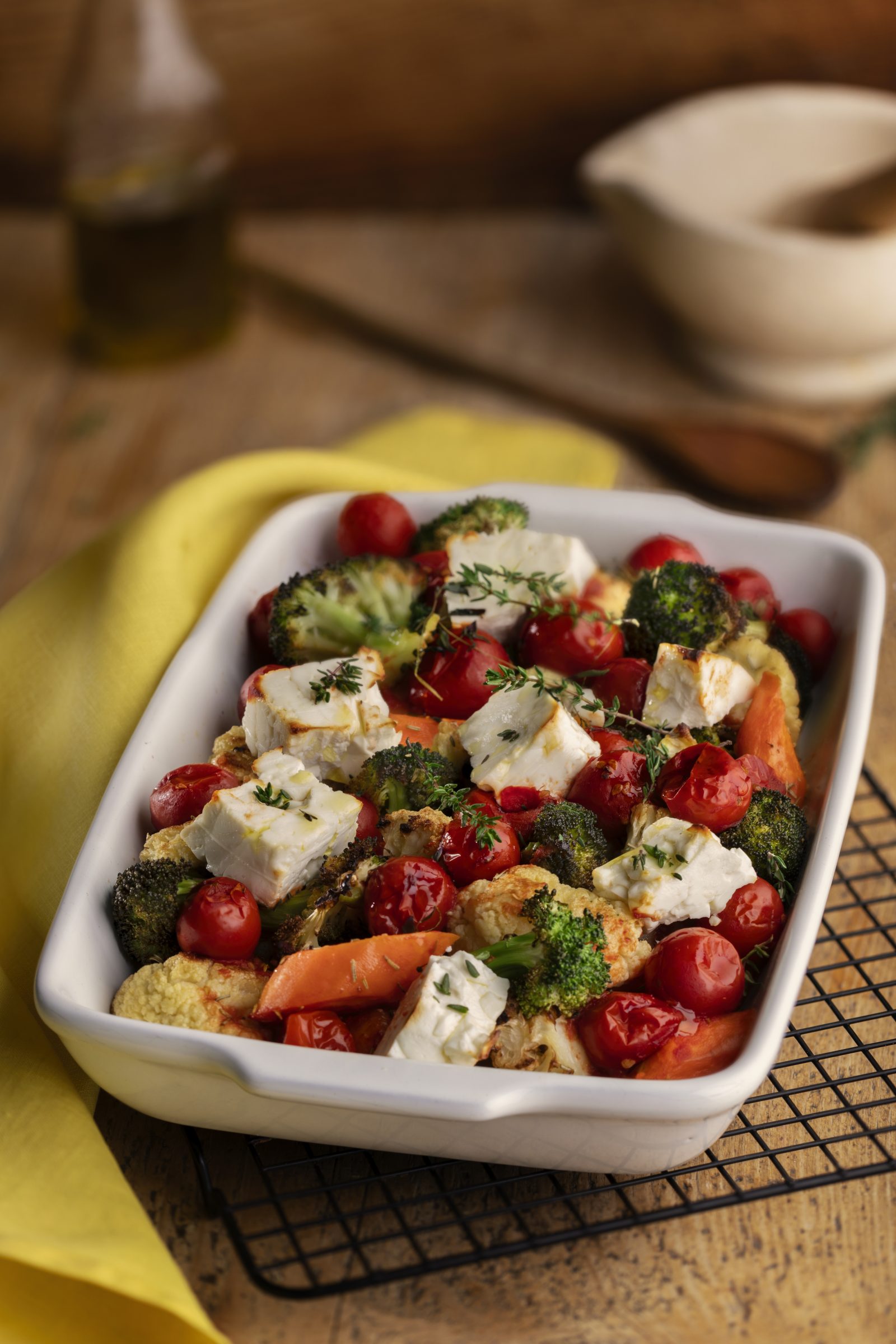 Ovnsstekte gronnsaker med fetaost