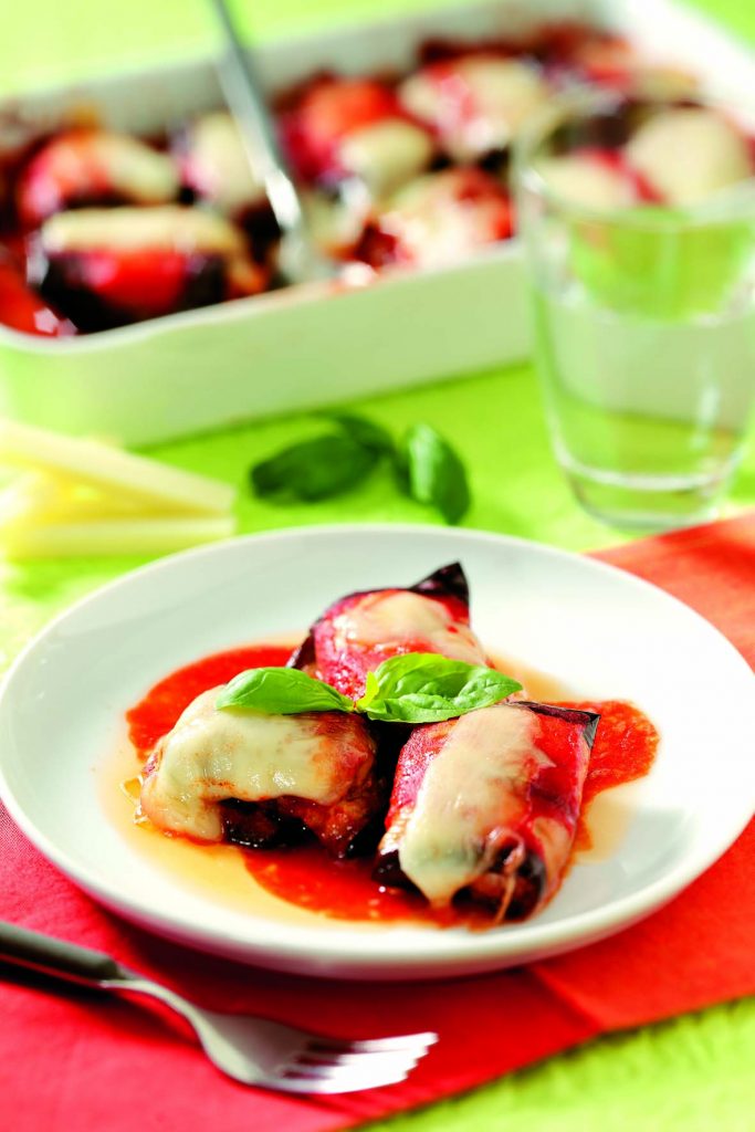 Rullader med aubergine och kött Rullader med aubergine och kött