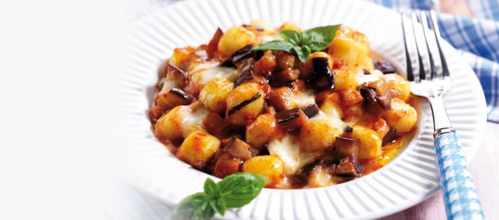 Gnocchi mit Aubergine und Mozzarella Gnocchi mit Aubergine und Mozzarella