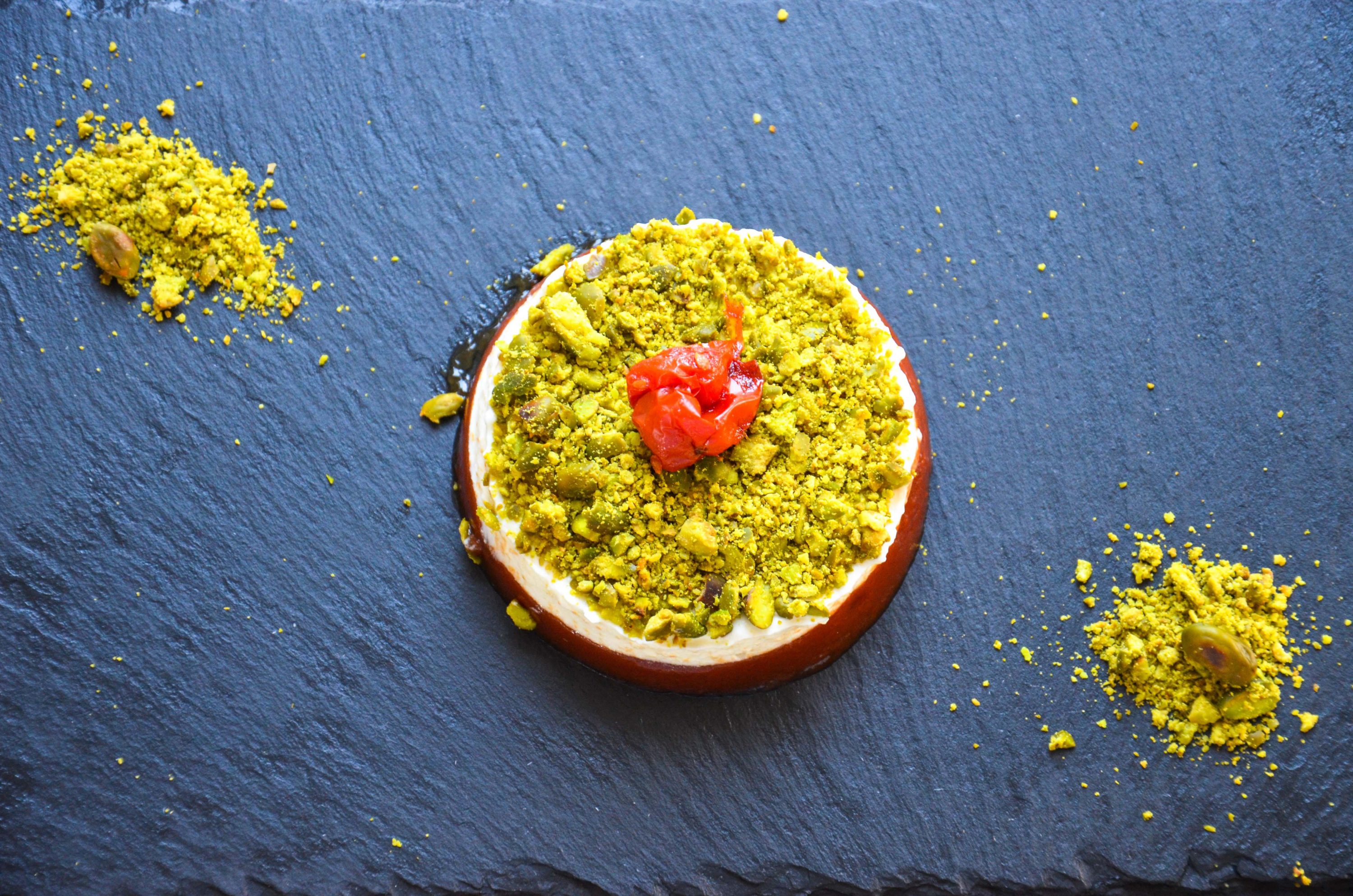 Tomatengelee rezept mit kokossahne und pistazien