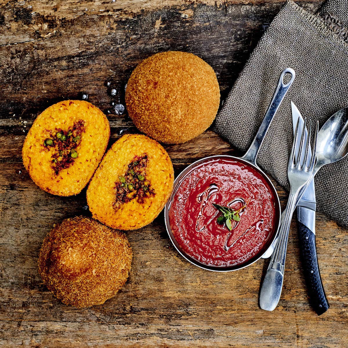 Arancini de risotto aux petits pois