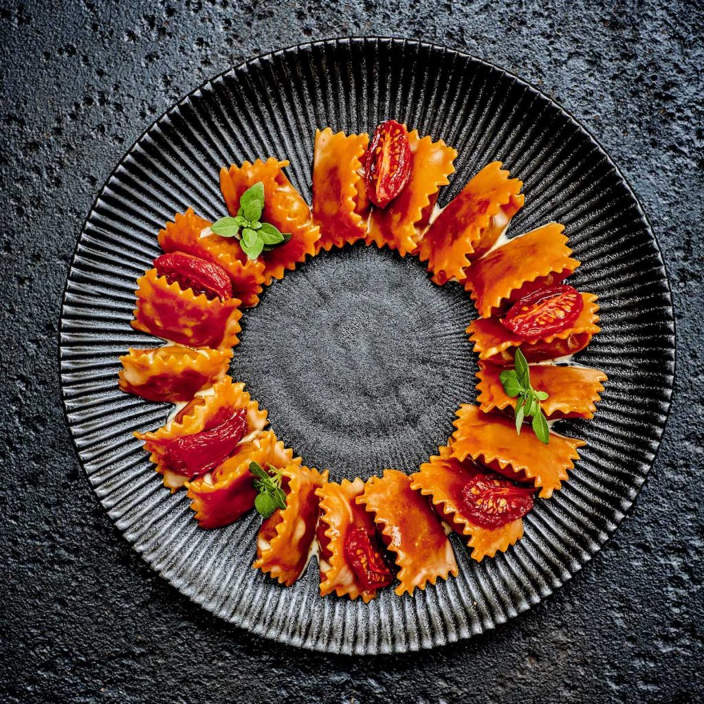 Raviolis del plin au confit de tomate Raviolis del plin au confit de tomate
