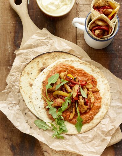 Fajitas de poulet aux poivrons croquants Fajitas de poulet aux poivrons croquants