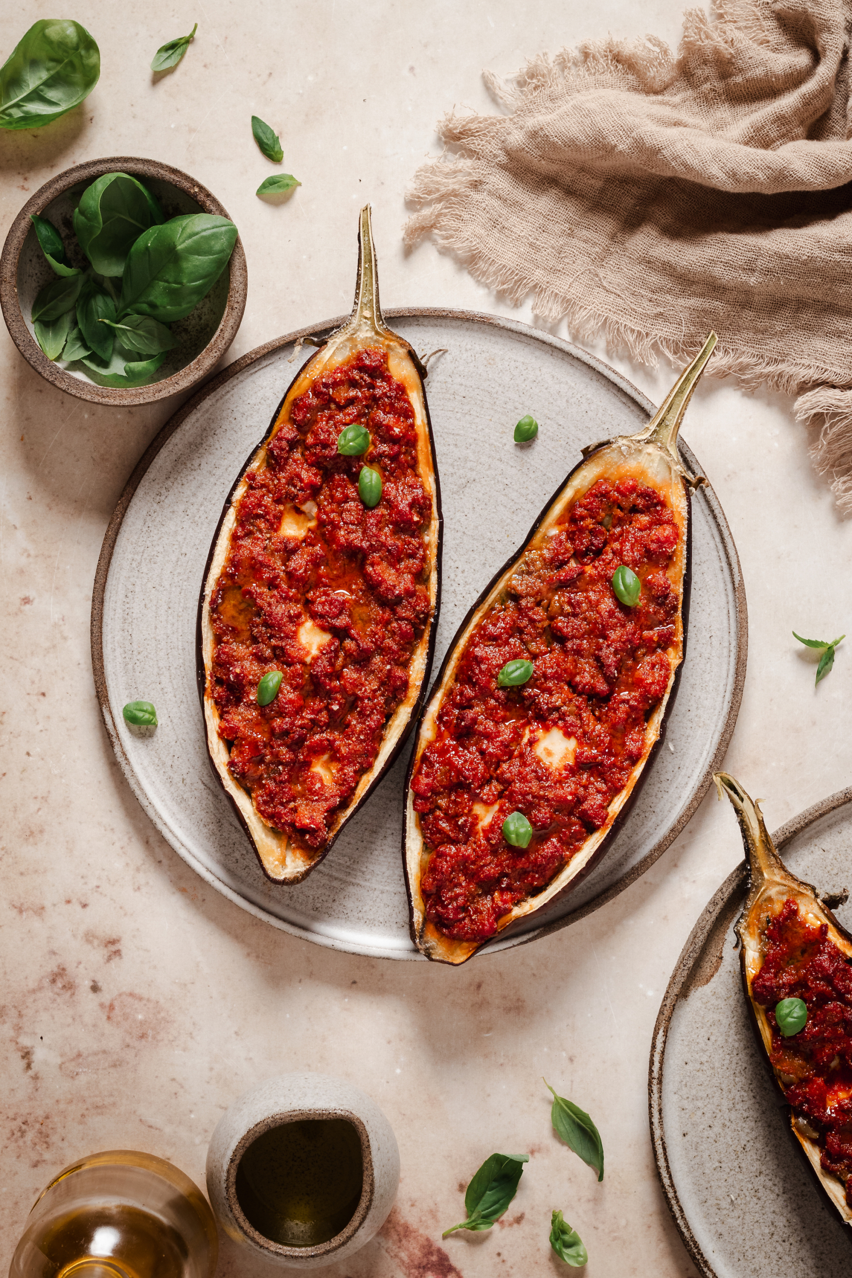 Bateaux d’aubergines à la Bolognaise Végétale