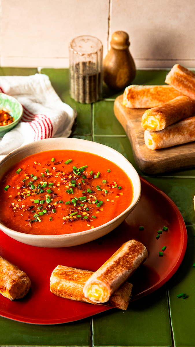 Soupe de tomates et grilled cheese