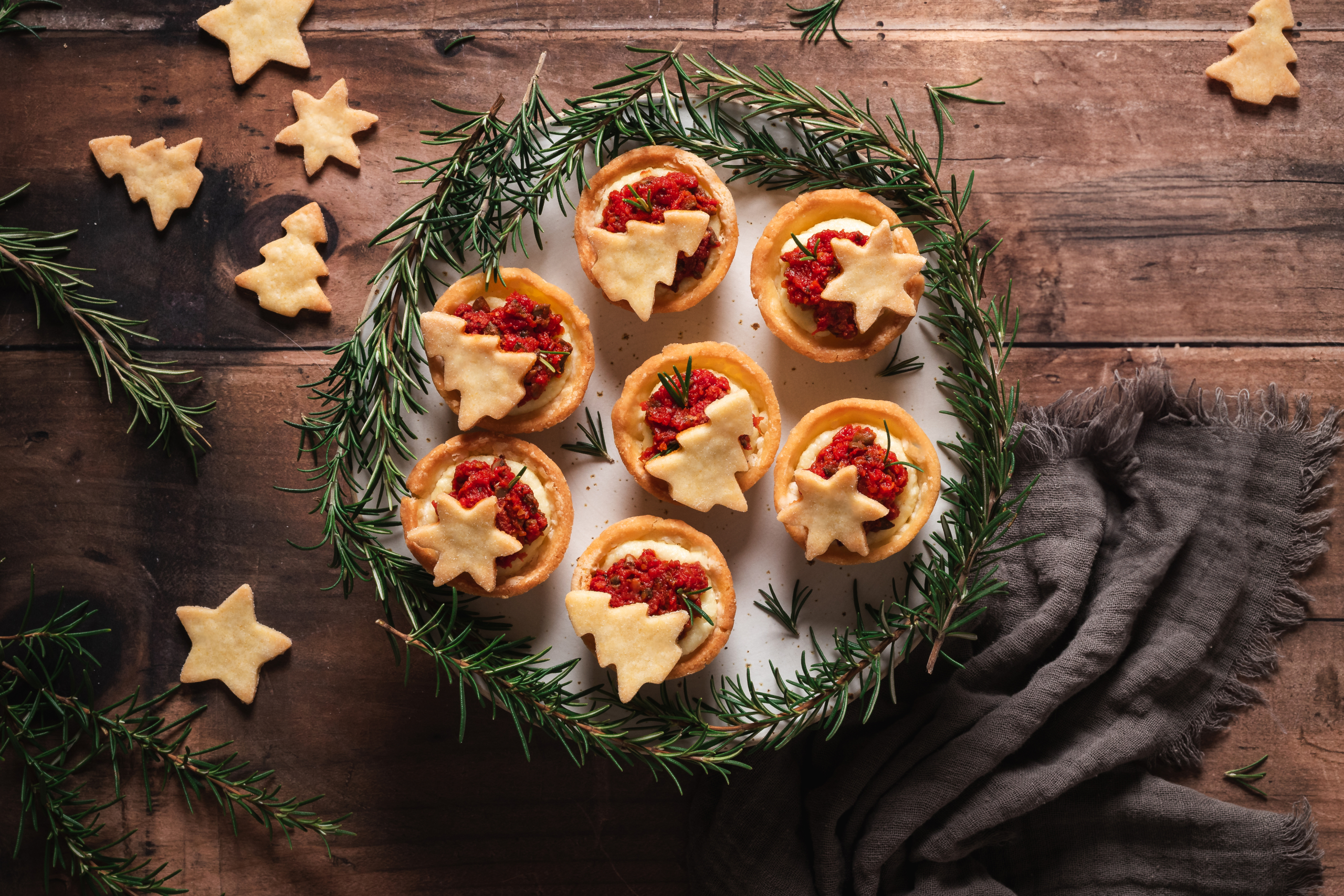 Vegan and Gluten-Free Christmas Mini Savory Tarts