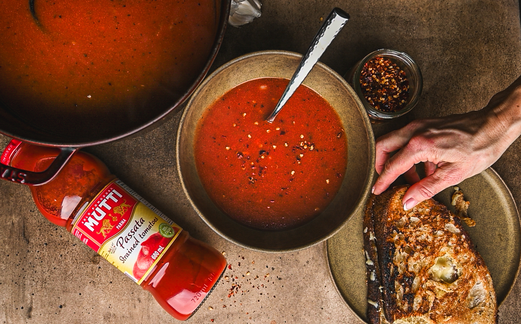 Tomato Soup with Irish Cheddar Grilled Cheese