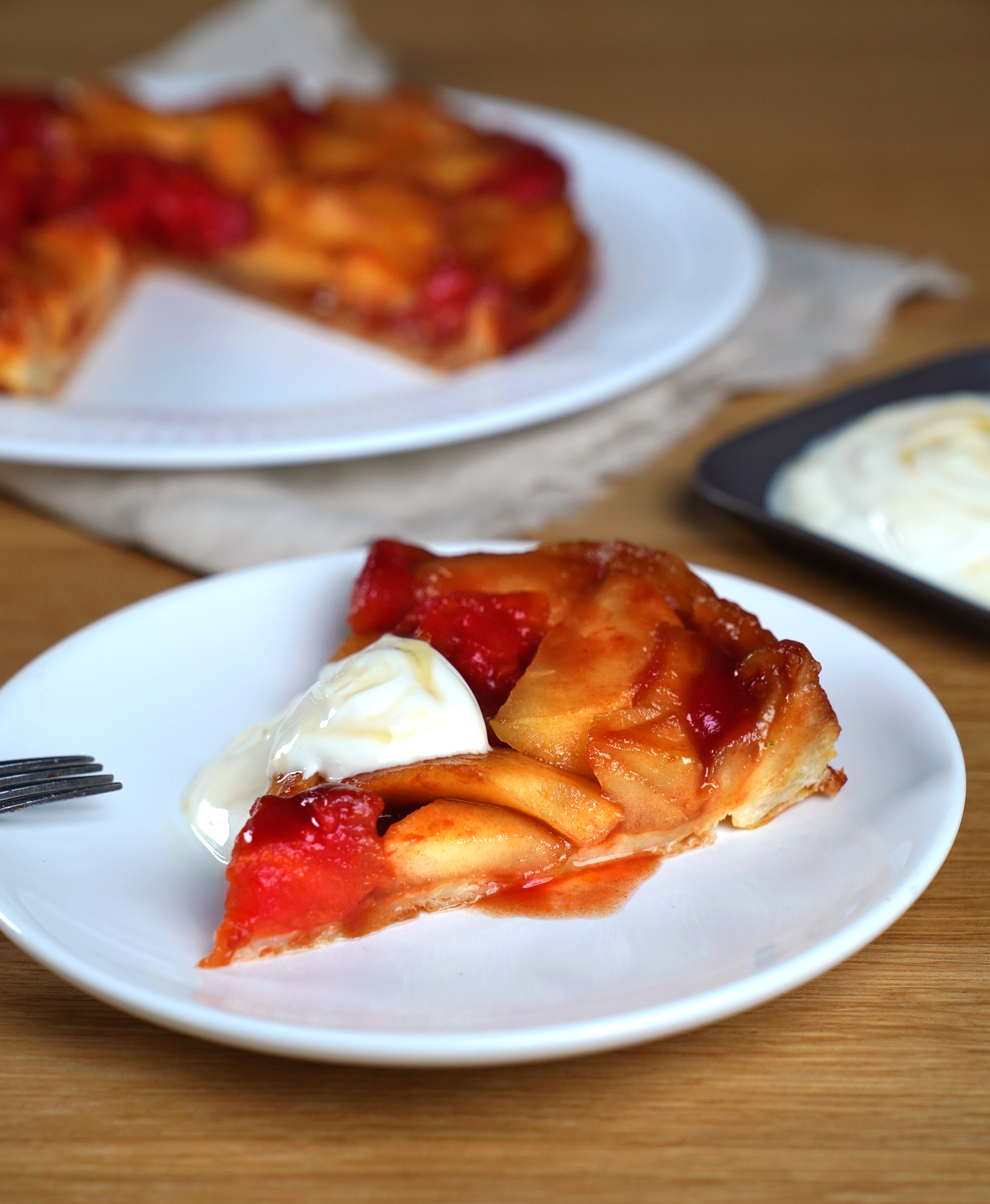 Tomato tarte tatin made with peeled tomatoes