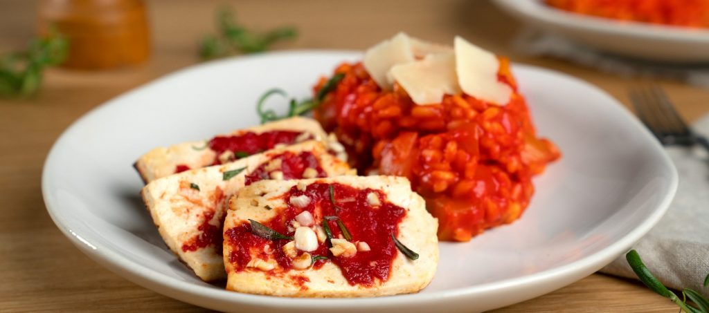 Tomato and tofu risotto Tomato and tofu risotto
