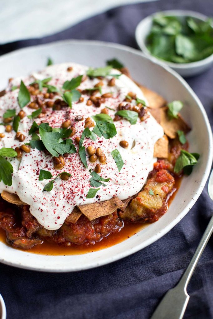 Eggplant Fatteh By @mattersofthebelly Eggplant Fatteh By @mattersofthebelly