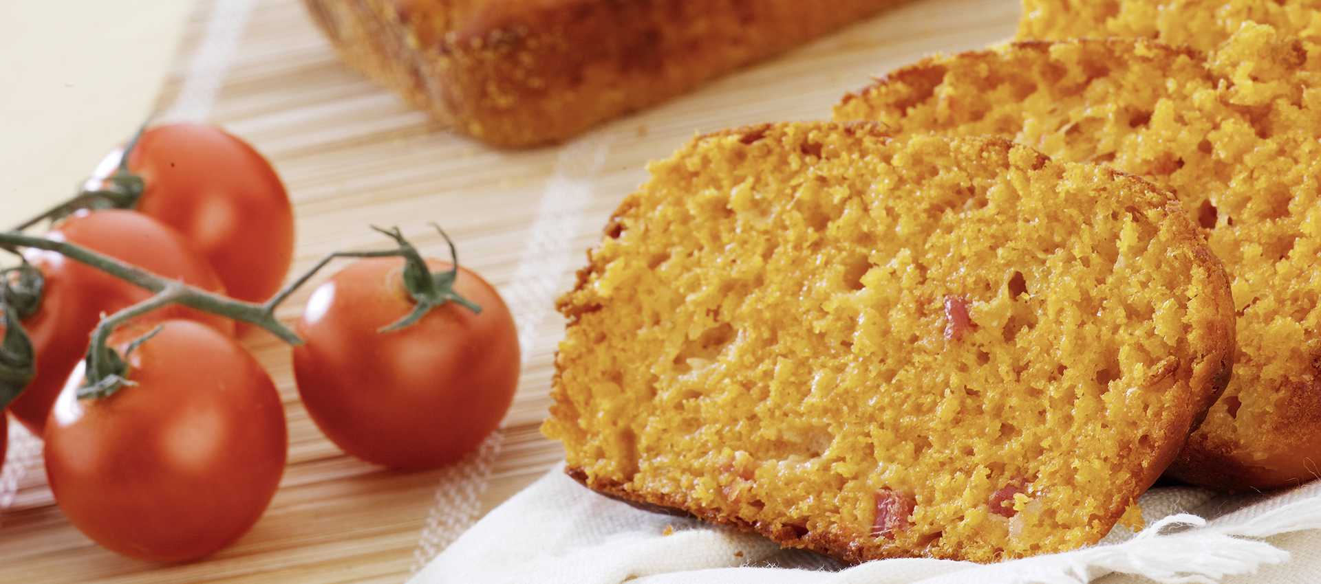 Salty plumcake with concentrated tomato paste
