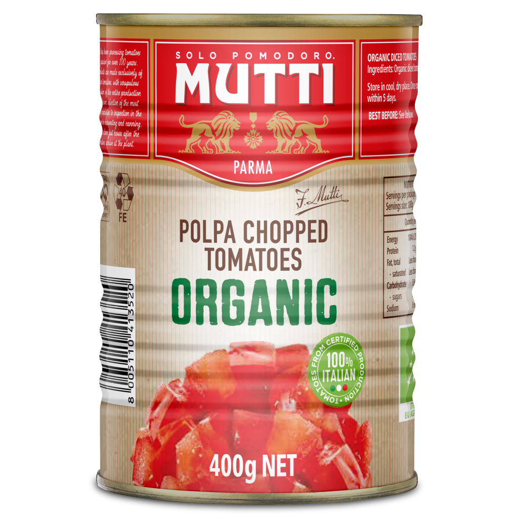 Organic chopped tomatoes taste Italian excellence Mutti