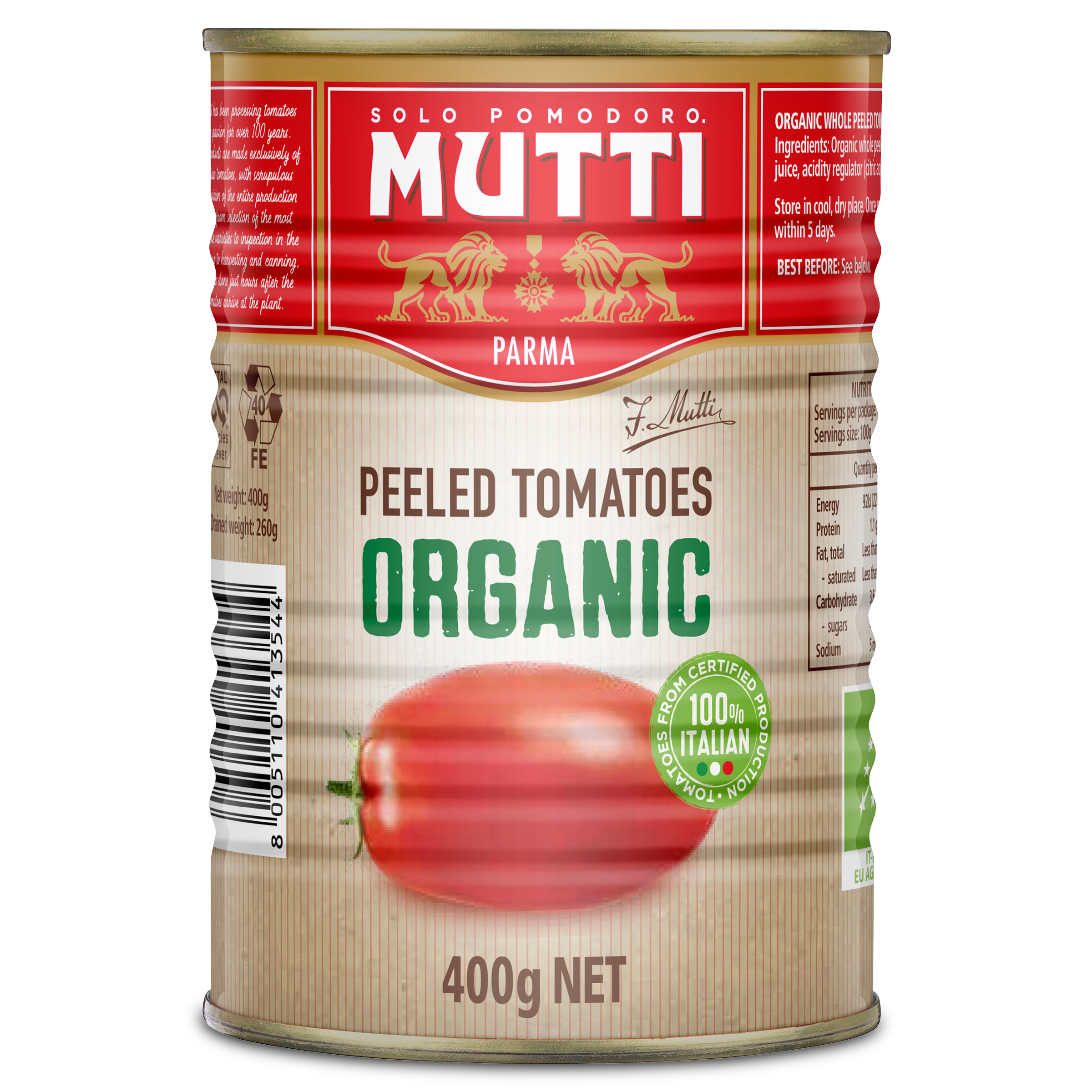 Organic peeled tomatoes