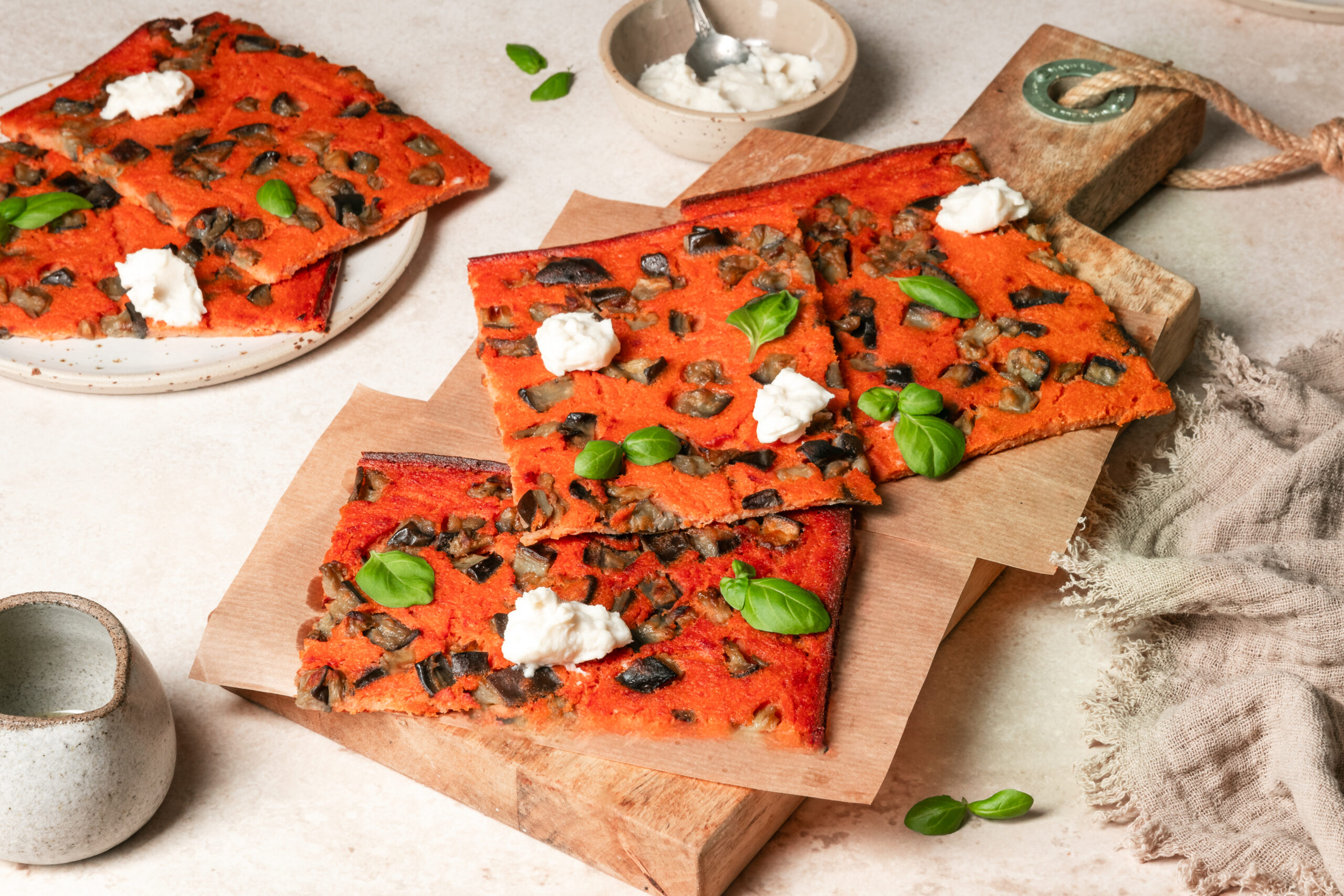 Tomato Farinata with Eggplants