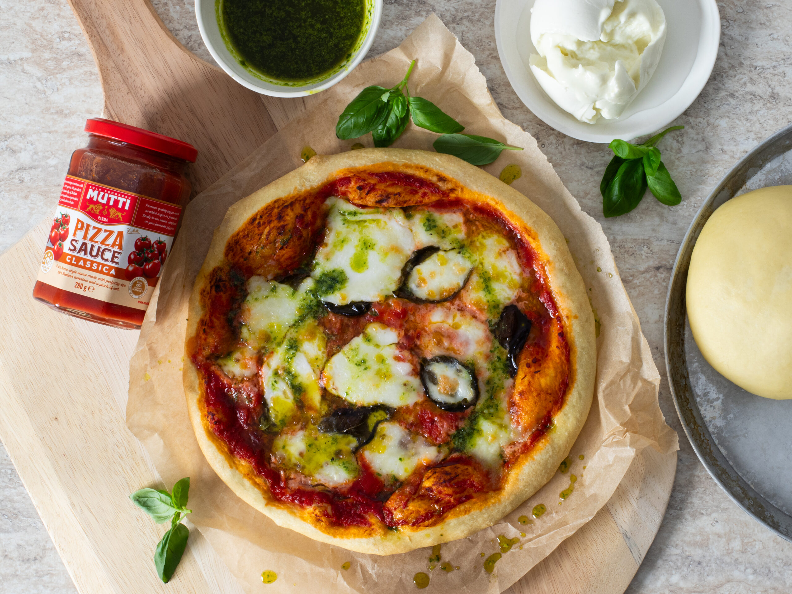 Margherita Pizza with Basil Oil