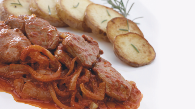 Telecí játra v rajčatové šťávě