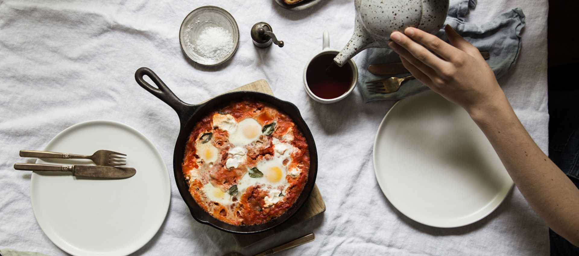 Spanish Baked Eggs with Crushed Tomatoes