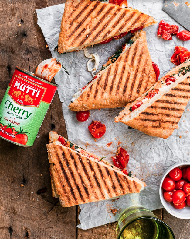 Cherry Tomato & Spinach Panini with Burrata Cherry Tomato & Spinach Panini with Burrata