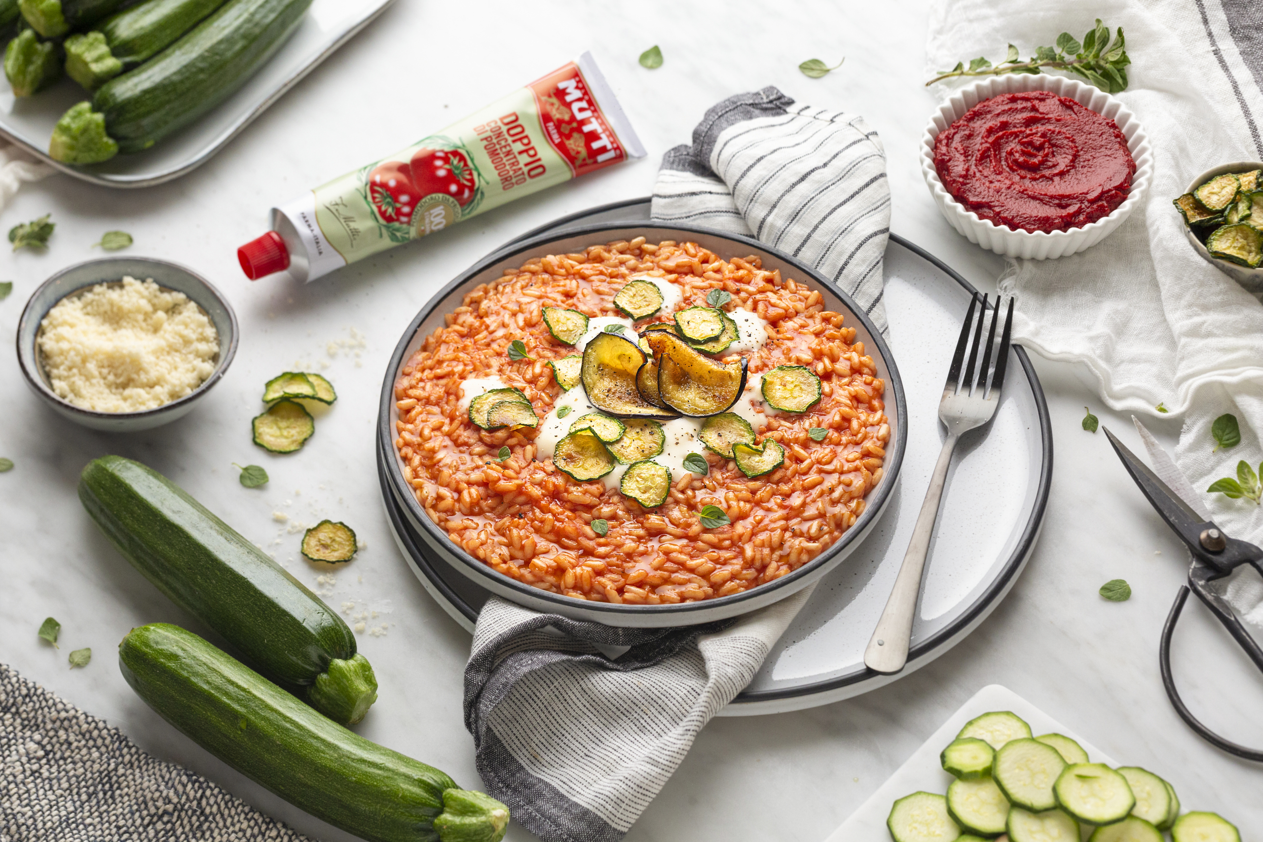 パルメザンチーズと焼き野菜のトマトリゾット