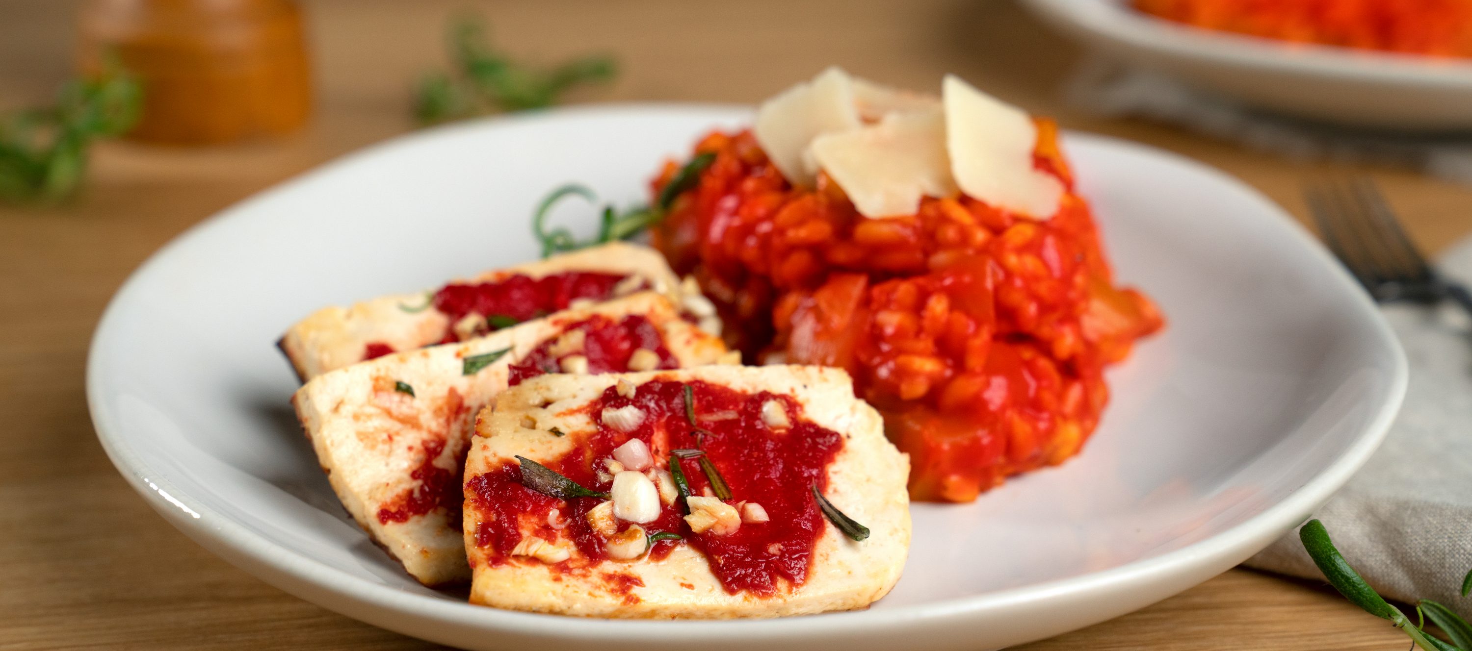 Risotto with tomato sauce
