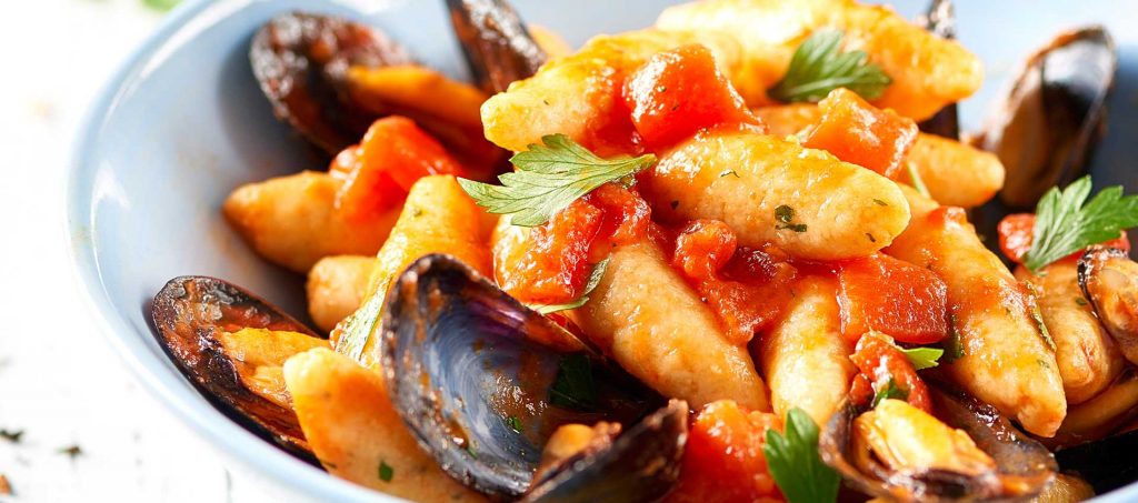 Capunsei con cozze Capunsei con cozze